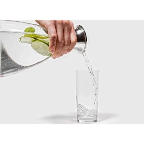 NWOT 50 oz Glass Carafe w/Stainless Steel Flip-Top Lid & Zippered Cozy - Picture 6 of 9